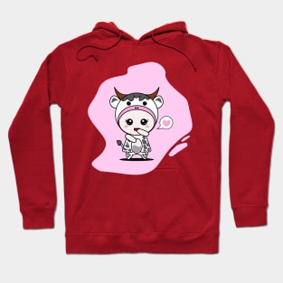 Cute Cow Character Hoodie